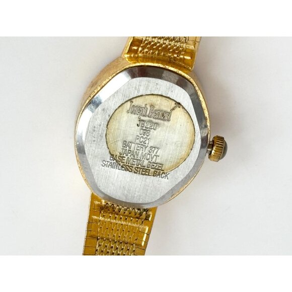 Joseph Bernard Gold Toned Rhinestone Vintage Ladies Wristwatch - 20mm - WORKS! - Picture 6 of 10